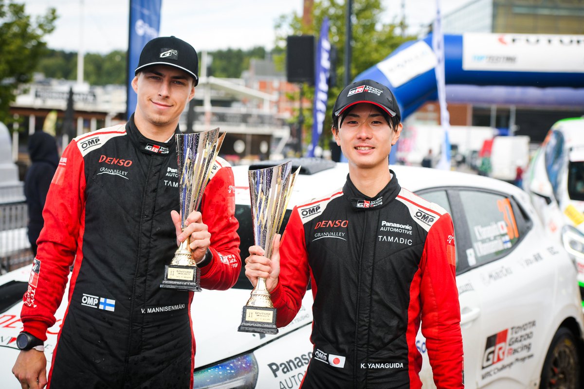 The first taste of success 🍾😆

Well done TGR WRC Challenge Program driver <a href="/KantaYanaguida/">KANTA🍊 柳杭田 貫太</a> on P2 in class in Lahti 🥈👏

#ToyotaGAZOORacing #ChallengeProgram