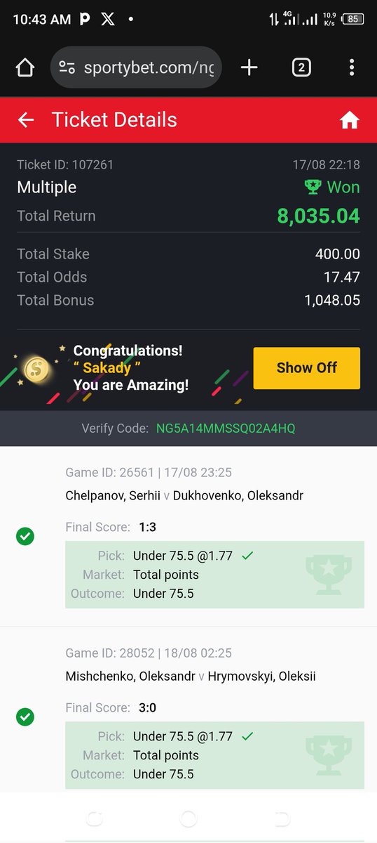 michaelageh7's tweet photo. @Girlpunter I won this slip but lost the remaining 3 thank you mummy https://t.co/AMe78laEmZ