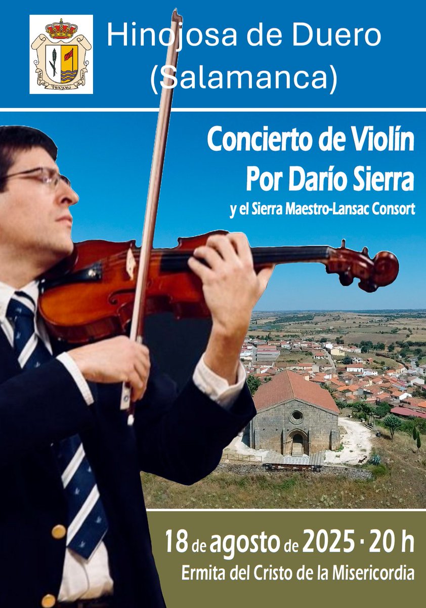 mosenluis's tweet photo. Esta tarde, estaremos en Salamanca, con el catedrático Darío Sierra. El Ayto. de Hinojosa ha organizado un concierto de #violín solo y cuarteto de violines con un programa excepcional: Bach, Vivaldi, Mozart, Schumann... Y, ¡estreno absoluto de obras propias!
#Salamanca https://t.co/gQpFTR1pw6