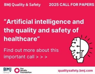 BMJ Quality & Safety (@bmj_qual_saf) on Twitter photo 📣 Have you see our call for papers on Artificial Intelligence and the quality and safety of healthcare?
This themed call will include submissions in the following categories:
✅ Original Research and Quality Improvement Reports: these will report research using AI to address 📣 Have you see our call for papers on Artificial Intelligence and the quality and safety of healthcare?
This themed call will include submissions in the following categories:
✅ Original Research and Quality Improvement Reports: these will report research using AI to address