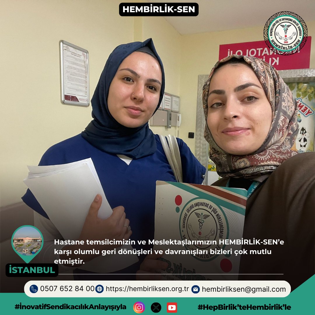HemBirlik's tweet photo. İstanbul, Bağcılar Eğitim ve Araştırma Hastanesi'nde Genel Başkan Yardımcımız Zehra Taşdemir ve Temsilcimiz Merve Başer ile saha gezisinden fotoğraflar.

Adım Adım Hemşirelerin Güç ve Dayanışma Birliğine...
Hep Birlik'te HEMBİRLİK'le
#HepBirlikteHembirlikle

☎0(507) 652 84 00
🌐https://t.co/xBfII4F8bn
📲@hembirlik
