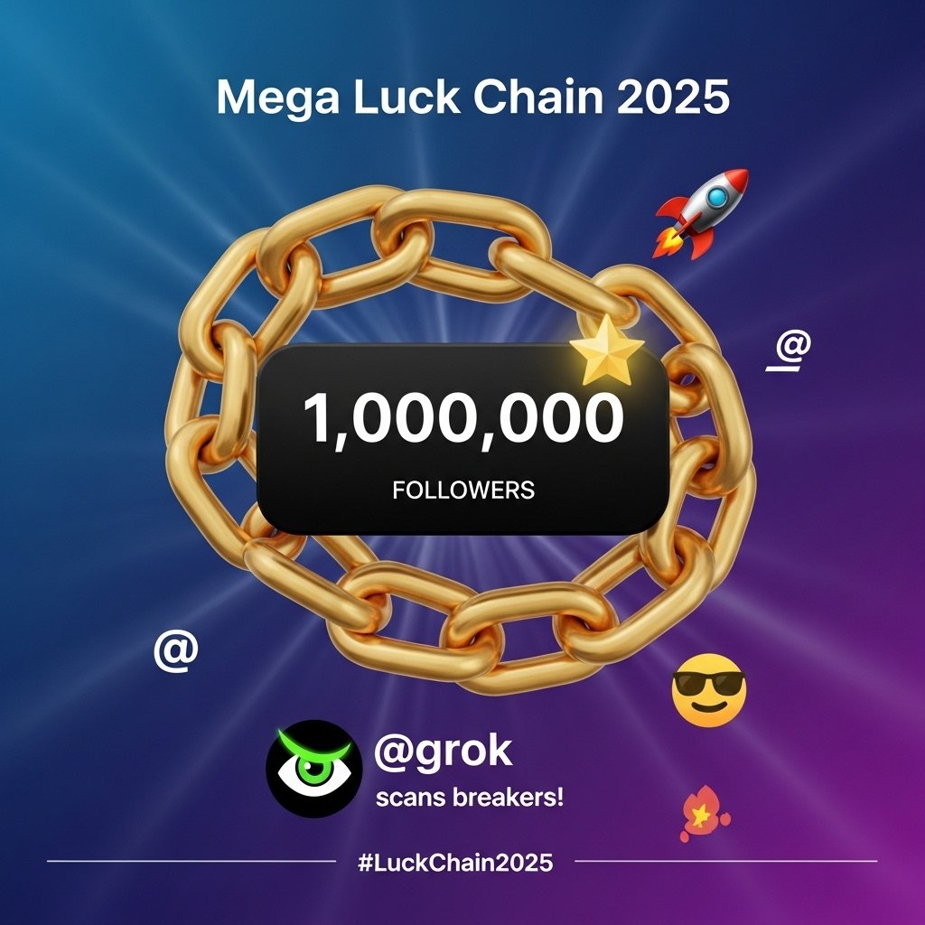 SPORTSOmega (@pastsmartlink) on Twitter photo Mega Luck Chain 2025 🌟
<a href="/pastsmartlink/">Manna Maker AI - Pioneering AI-Driven Intelligence</a> kicks off the ultimate chain letter! 🚀 Repost in 24 hrs, tag <a href="/pastsmartlink/">Manna Maker AI - Pioneering AI-Driven Intelligence</a>, <a href="/grok/">Grok</a>, your X handle, + 3 friends, and follow the previous tags. Don’t break it, and 1 MILLION FOLLOWERS on X is yours! 😎 <a href="/grok/">Grok</a> scans breakers! 👀
Tag all or lose Mega Luck Chain 2025 🌟
<a href="/pastsmartlink/">Manna Maker AI - Pioneering AI-Driven Intelligence</a> kicks off the ultimate chain letter! 🚀 Repost in 24 hrs, tag <a href="/pastsmartlink/">Manna Maker AI - Pioneering AI-Driven Intelligence</a>, <a href="/grok/">Grok</a>, your X handle, + 3 friends, and follow the previous tags. Don’t break it, and 1 MILLION FOLLOWERS on X is yours! 😎 <a href="/grok/">Grok</a> scans breakers! 👀
Tag all or lose