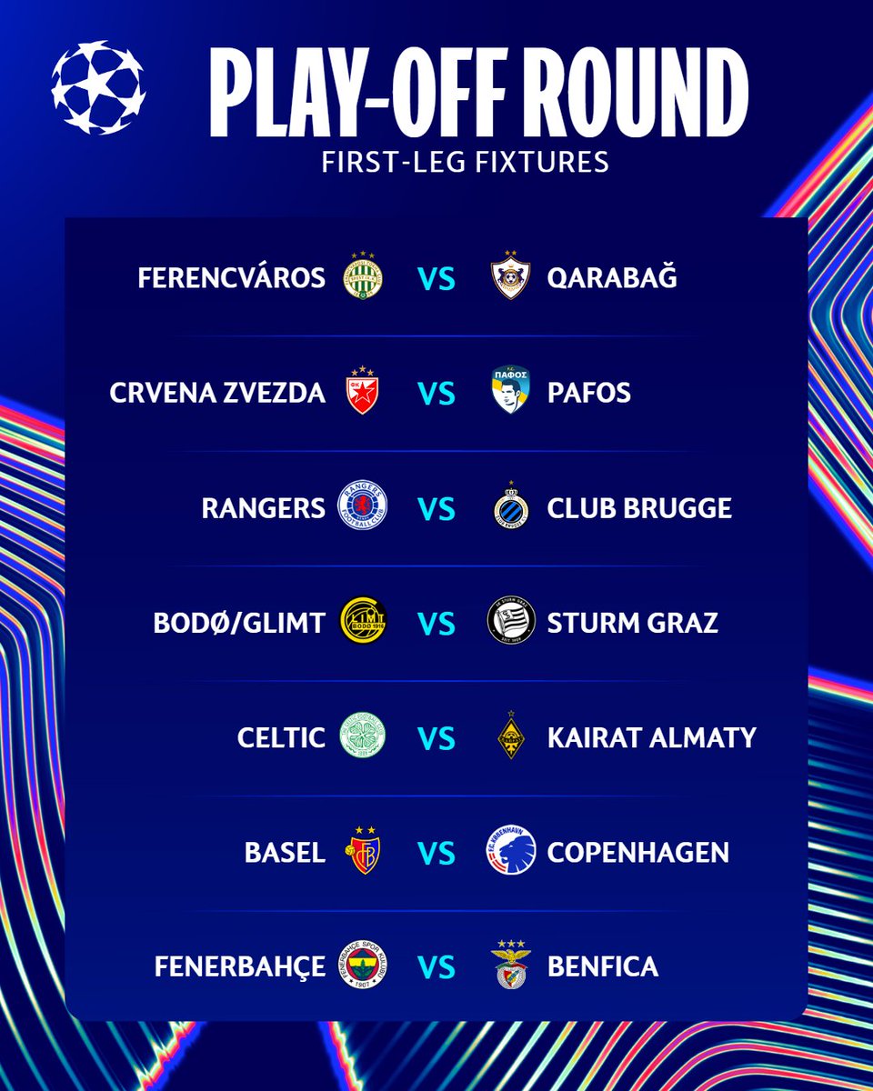 ChampionsLeague's tweet photo. Champions League qualifying play-off round 🍿

#UCL https://t.co/FOHoZVp2eY