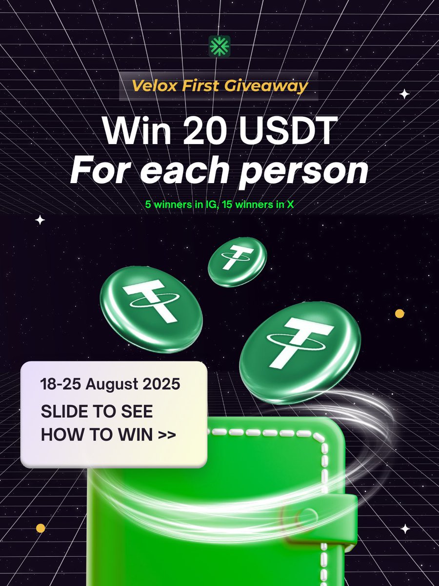velox_wallet's tweet photo. FIRST GIVEAWAY FINALLY ANNOUNCED! 

#veloxwallet #giveaway #CryptoGiveaway #CryptoRewards #web3wallet #CryptoWallet https://t.co/dI0xC4HksF