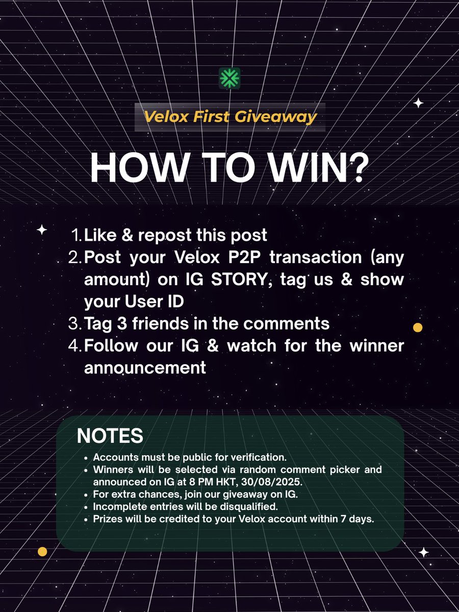FIRST GIVEAWAY FINALLY ANNOUNCED! 

#veloxwallet #giveaway #CryptoGiveaway #CryptoRewards #web3wallet #CryptoWallet