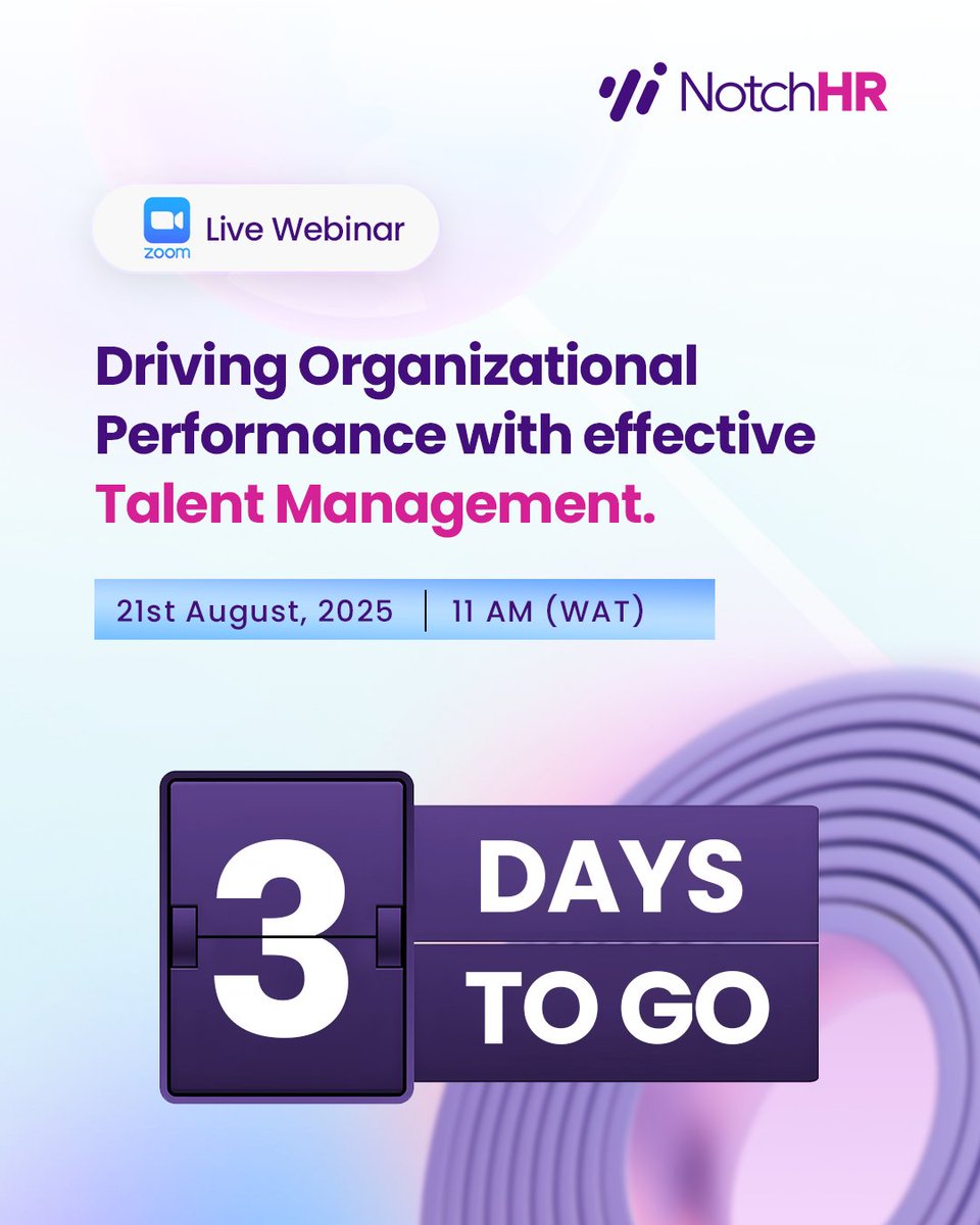 Behind every high-performing organization is a strategy that puts people first. But how do you design talent management processes that truly drive performance?

In just 3 days, Mr. Monsur Salam, Head of Talent at Leadway, will be breaking it down at our webinar: Driving