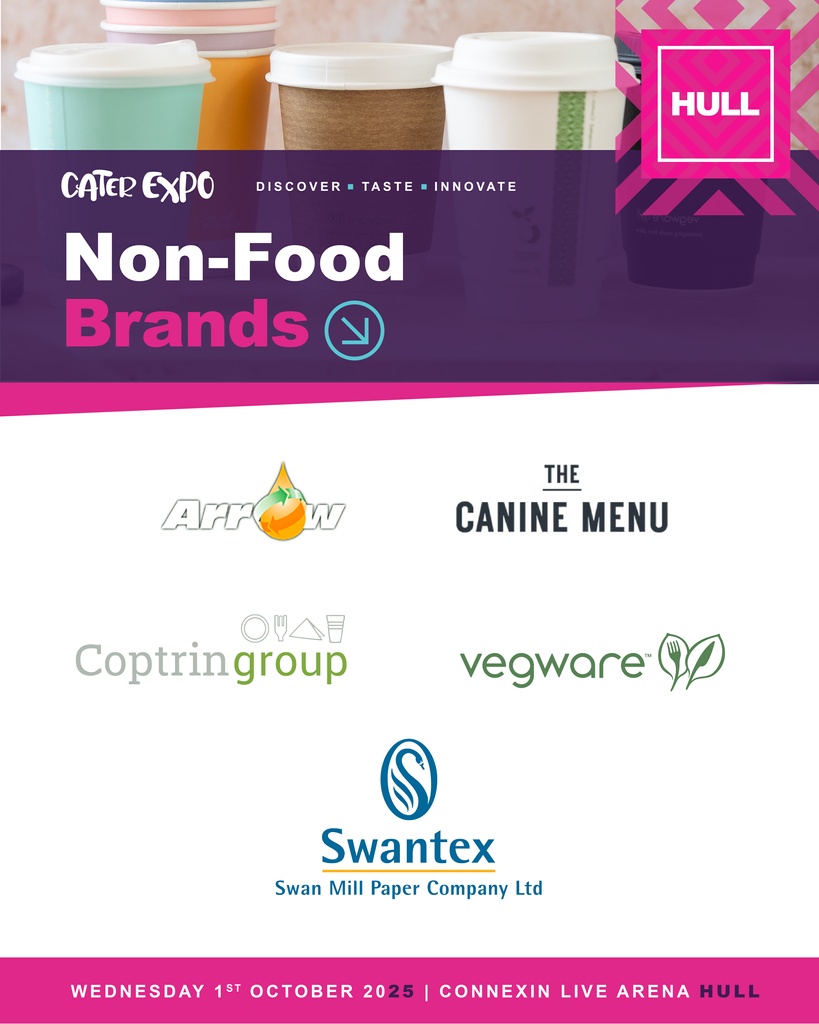 It’s not just about food at #CaterExpo Hull ♻️🥤

Check out our non-food suppliers!

Register your free place here: bit.ly/4jX8Pqi