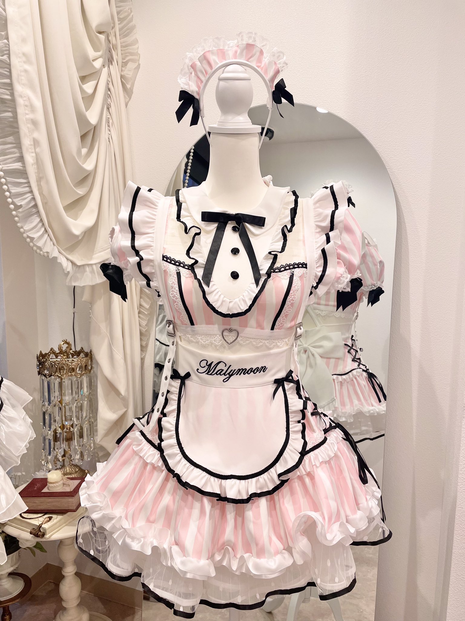 malymoon 魔法少女 ファンシーチェックセーラー ライトピンク malymoon 魔法少女 ファンシーチェックセーラー ライトピンク
