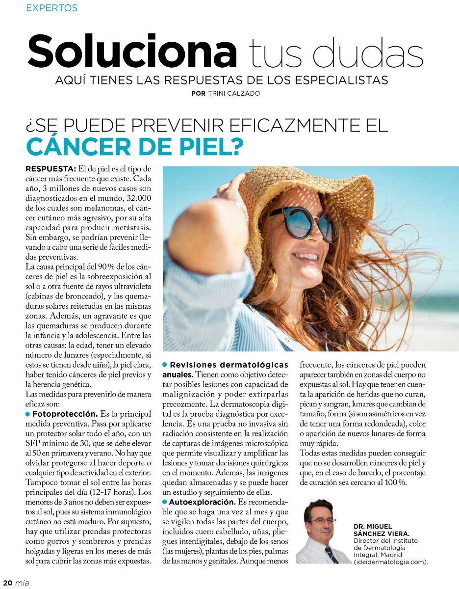 ¿Se puede prevenir eficazmente el #cáncerdepiel? @miarevista