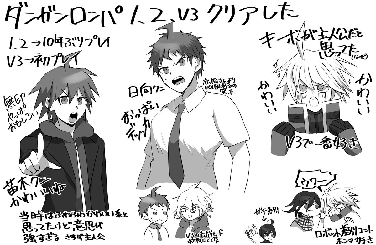 ダンガンロンパシリーズクリアしたよらくがき
めちゃくちゃおもしろかった