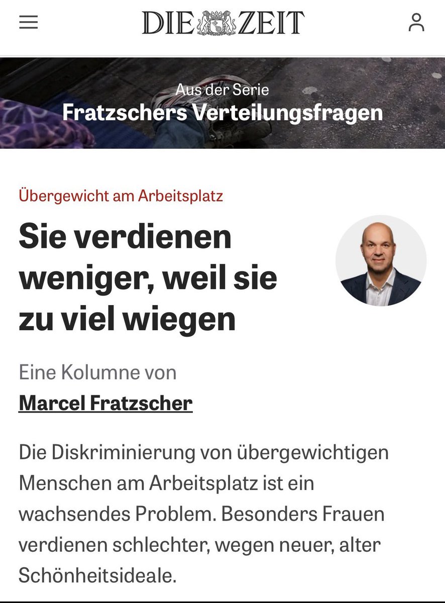 Ulrike Krämer Die Generations Botschafterin (@for_bestagers) on Twitter photo 😳<a href="/MFratzscher/">Marcel Fratzscher</a>
Gewicht als eigenständiger Diskriminierungsgrund fällt im Gesetz unter Ungleichbehandlung: Firmen können sich wg. ungerechtfertigter Benachteiligung strafbar machen, wenn Gewicht direkt als Ausschlusskriterium genutzt wird oder Gehalt davon abhängt #oldschool 😳<a href="/MFratzscher/">Marcel Fratzscher</a>
Gewicht als eigenständiger Diskriminierungsgrund fällt im Gesetz unter Ungleichbehandlung: Firmen können sich wg. ungerechtfertigter Benachteiligung strafbar machen, wenn Gewicht direkt als Ausschlusskriterium genutzt wird oder Gehalt davon abhängt #oldschool