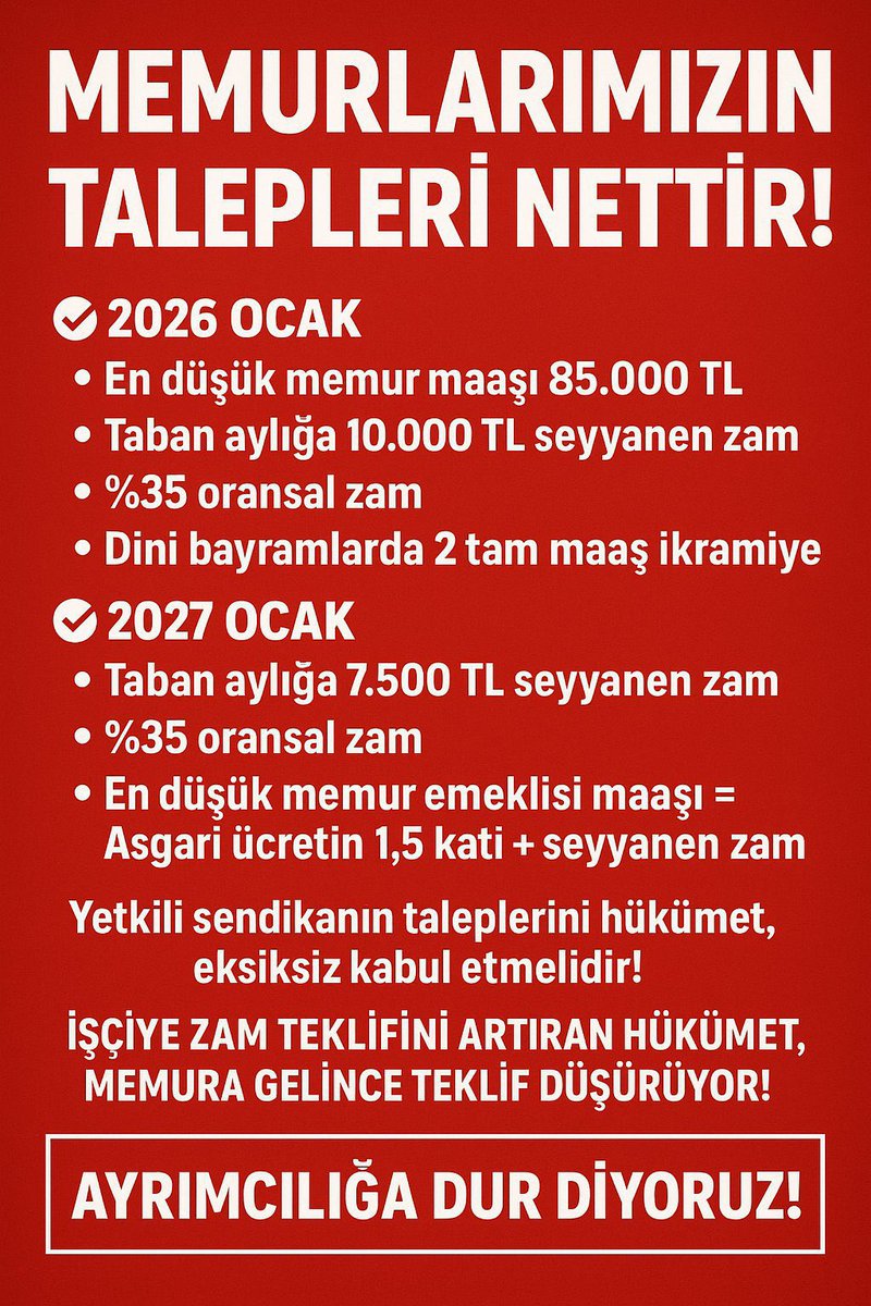 Ankara’da #MemurAnkaraYolunda!
Artık yeter! #MemurHakkınıİstiyor, #MemurTeklifBekliyor.
Gerçek zam, adalet ve hakkımızı istiyoruz!
#MemuraGerçekZam #MemurEmeklisineAdalet