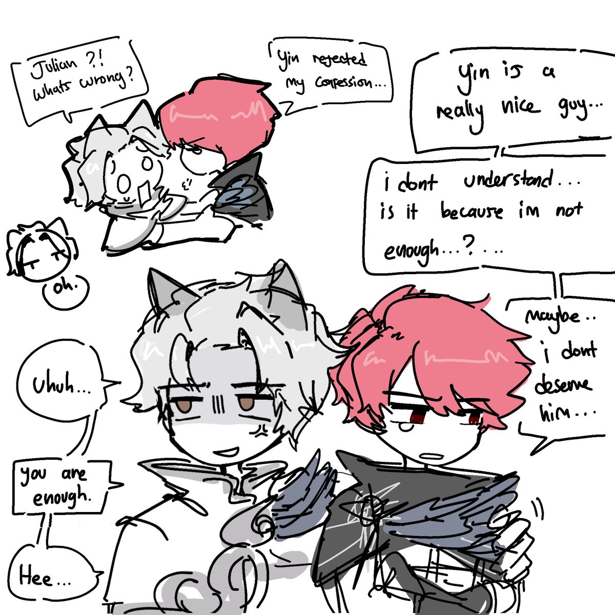 QuanticCatalyst's tweet photo. Then suddenly Harith invited Yin to a duel and he lost to Lieh (Yin did NOT want to fight harith 😭)
#RithLian #HarithMlbb #JulianMlbn https://t.co/iS6dsALLcY
