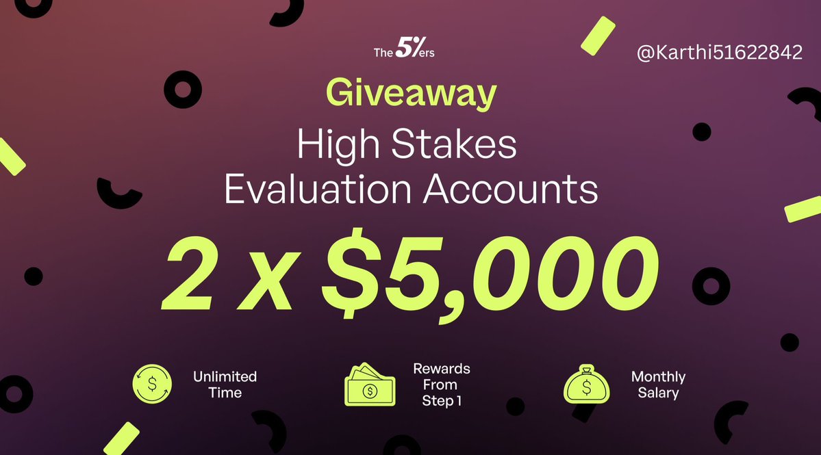 karthiO (@karthi51622842) on Twitter photo 🎁 GIVEAWAY ALERT 🎁
🔥 2 x $5,000 Highstakes Accounts up for grabs.
1️⃣ Follow: <a href="/the5erstrading/">The5ers</a>, <a href="/TradeThePool/">Trade The Pool</a>, <a href="/online4556/">Trader M 😎</a>, <a href="/Karthi51622842/">karthiO</a>
2️⃣ Like ❤️, Retweet 🔁 & Tag 3 friends 👥
3️⃣ Vote for us on Prop Firm Match 👉 propfirmmatch.com/favorite-firms (Send proof 📸)
4️⃣ Sign up with 🎁 GIVEAWAY ALERT 🎁
🔥 2 x $5,000 Highstakes Accounts up for grabs.
1️⃣ Follow: <a href="/the5erstrading/">The5ers</a>, <a href="/TradeThePool/">Trade The Pool</a>, <a href="/online4556/">Trader M 😎</a>, <a href="/Karthi51622842/">karthiO</a>
2️⃣ Like ❤️, Retweet 🔁 & Tag 3 friends 👥
3️⃣ Vote for us on Prop Firm Match 👉 propfirmmatch.com/favorite-firms (Send proof 📸)
4️⃣ Sign up with