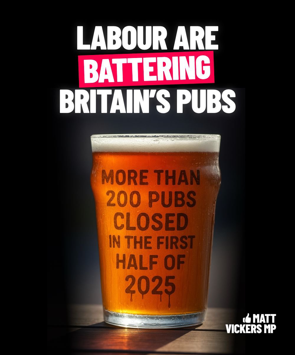 Terrible news.

Eight pubs every week have closed in the first half of this year, as Labour’s Jobs Tax and the scrapping of Small Business Rates Relief bites. 

Does Keir Starmer hate our great British pubs?! He's taxing them to death.
