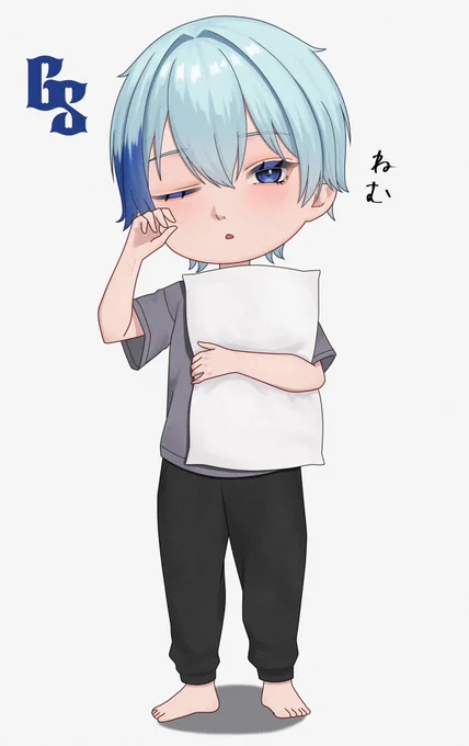 #イラスト #吹雪藍琉 #カラーヒューマンズ 「ねむ」 睡眠最高!!!
