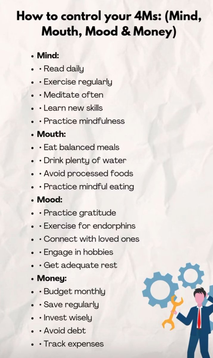 AspirantsBooks's tweet image. How to control your 4M

#mind #muth #mood #money