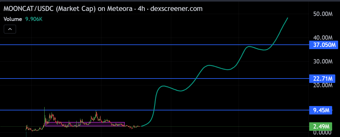 #MOONCAT is chart paints a vibrant picture of growth.

This demonstrates the market's confidence in #MOONCAT is  potential and its continued growth potential.

The growing influence of the international community further affirms  #MOONCAT  value in the global cryptocurrency