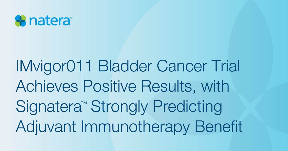 Today marks a proud moment for Naterans and an important advancement for patients with muscle invasive bladder cancer.

Together with our collaborators, we announced positive topline results from the Imvigor011 clinical trial. The study showed that Signatera™-positive patients