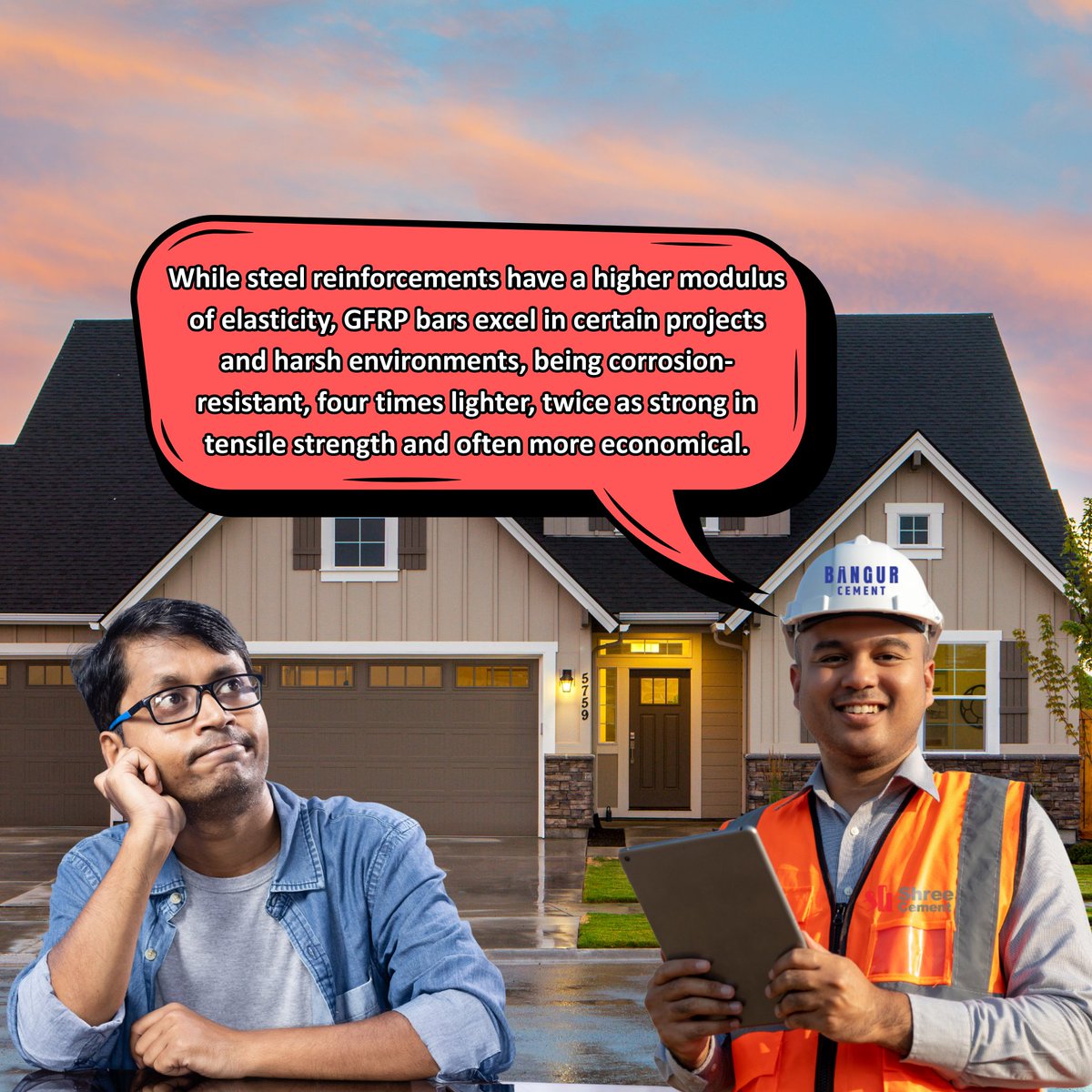 shreecementltd's tweet photo. Concrete facts, not concrete myths! #MondayMythBusting is here to dispel popular as well as lesser-known misconceptions about application processes and set the record straight.
Can GFRP bars really compete with steel? It's time to dive into some solid facts!
#ShreeCement #BangurCement #BuildSmart