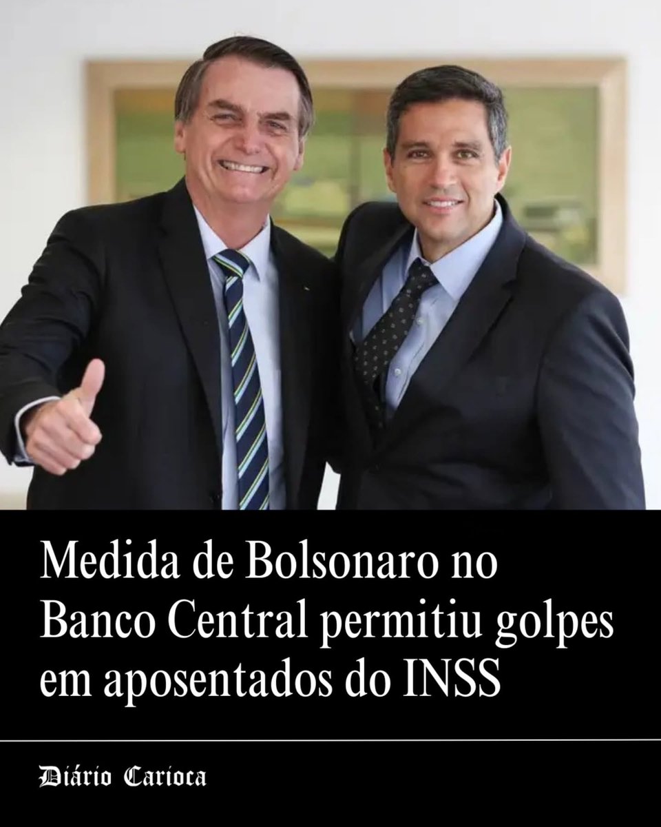 E O INSS❓️Uma mudança promovida pelo Banco Central em 2021, sob a gestão de Jair Bolsonaro (PL) e do então presidente da autarquia Roberto Campos Neto, abriu espaço para uma onda de golpes contra aposentados do INSS.

A alteração dispensou a necessidade de autorização prévia do