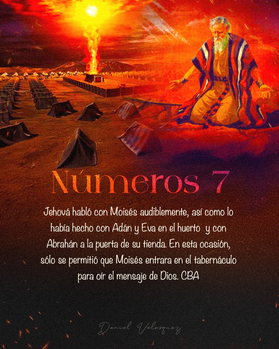 89 Y cuando entraba Moisés en el tabernáculo de reunión, para hablar con Dios, oía la voz que le hablaba de encima del propiciatorio que estaba sobre el arca del testimonio, de entre los dos querubines; y hablaba con él.
RPSP #Numeros7
@adventistas_mlt
@adventistasmlt