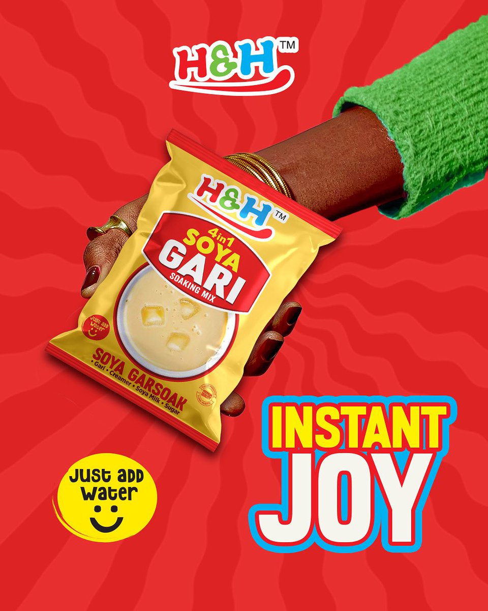 hnh_garimix's tweet photo. Unleash instant joy with H&HGari Soya Gari! Just add water for a delightful treat.
#H&HGari #SoyaGari
#HH #handh #h&hgariMix #handhGariMix #handhGariSoak #gariMix
#newGariMix #hAndh #gariProductionInGhana
#foryou https://t.co/7q0n6YHNJy