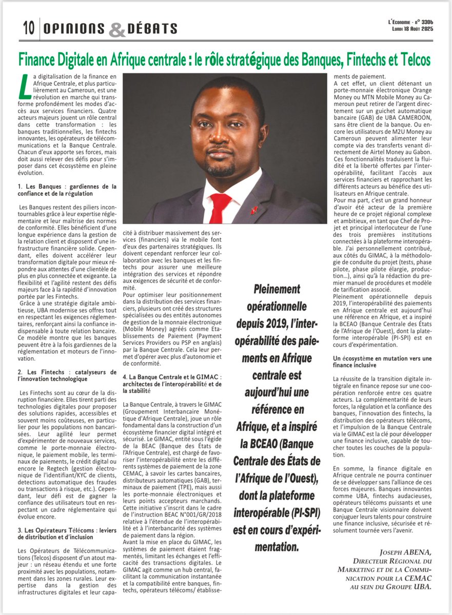 Ma Tribune en page 10 dans le #QuotidienLEconomie paru ce jour.

RDV chez votre marchand de journaux. 
#JosephABENA
