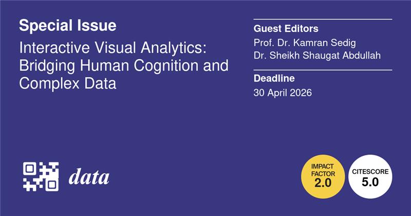 Data_MDPI's tweet image. 🧠New Article Collection
📊Check out this Special Issue "Interactive Visual Analytics: Bridging Human Cognition and Complex Data"
🖥️Edited by Prof. Sedig and Dr. Abdullah
📅Deadline 30 April 2026
#BigDataVisualization #HumanAI #DataVisualization
🔍mdpi.com/journal/data/s…