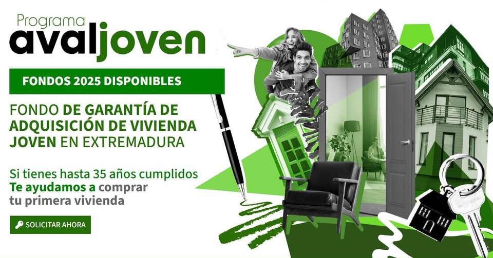 📷Menores de 36 años, el programa avaljoven de la Junta de Extremadura te facilita la adquisición de tu primera vivienda con un aval de hasta el 15% del precio del inmueble.

Información y solicitud aquí:
avaljoven.es