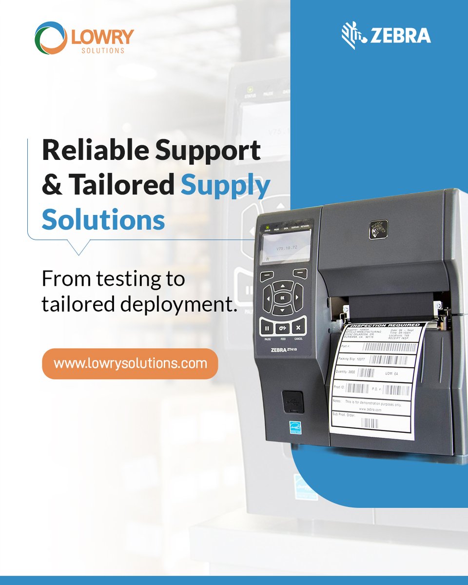 LowrySolutions's tweet image. Zebra Certified Supplies come with expert support, sample testing, pilot runs, and programs like Make-and-Hold and Supply Management. Customize your print supplies with confidence—and consistency.

See support options: 
lowrysolutions.com/blog/why-zebra…

 #SupplyChain #CustomPrinting…