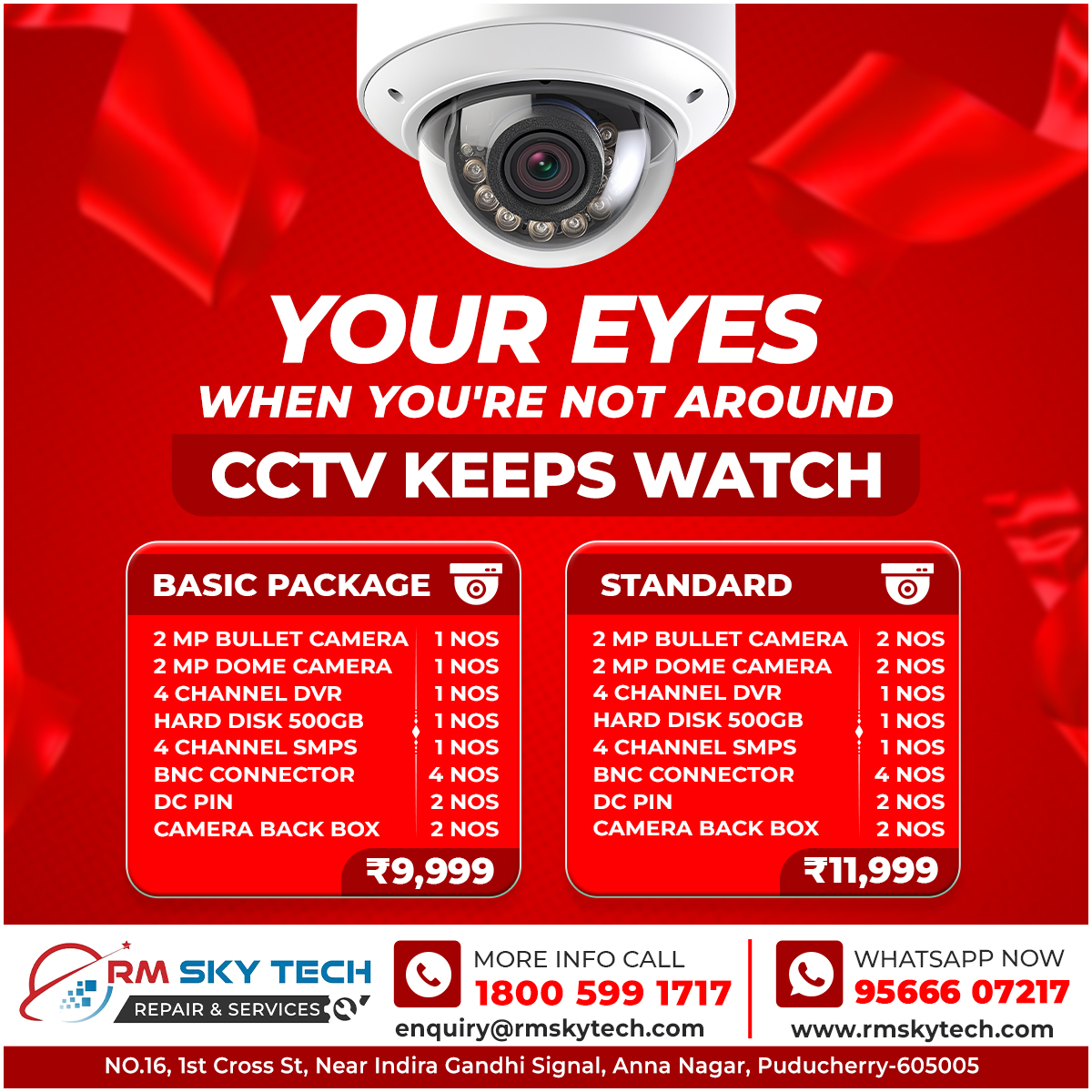 rm_repair_serv's tweet image. Are you OUT OF TOWN? 
Our all-inclusive packages ensure your property is under constant watch:
➡️ Basic Package: ₹9,999
➡️ Standard Package: ₹11,999

📞 WhatsApp: 95666 07217
📧 Email: enquiry@rmskytech.com
🌐 Visit: rmskytech.com

#OutOfTown #TravelSafety