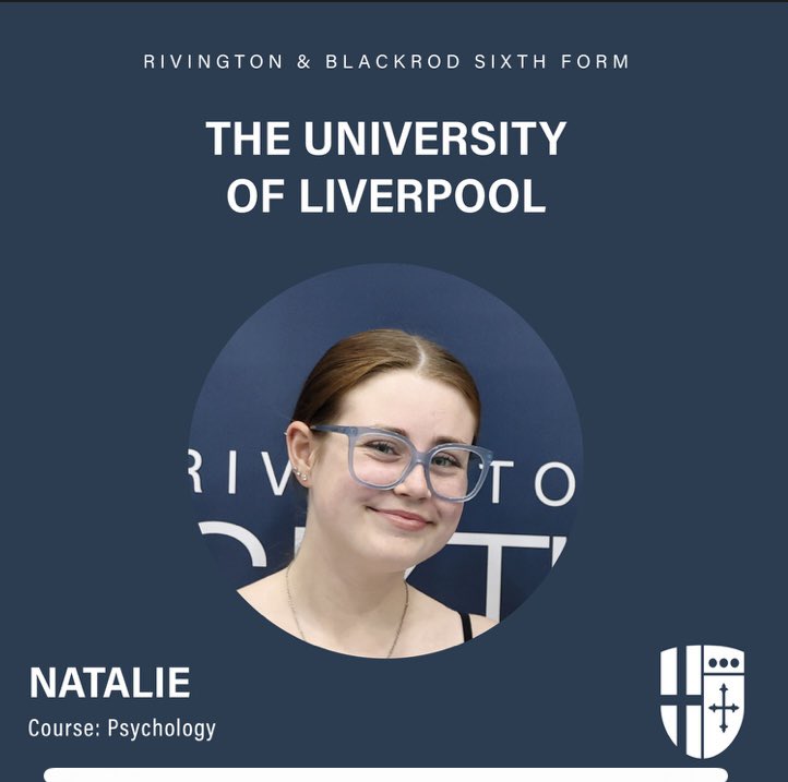 Rivington & Blackrod Sixth Form (@rivisixthform) on Twitter photo Congratulations to Natalie, incredible A Level results! Natalie is off to study her degree in Psychology <a href="/LivUni/">University of Liverpool</a> #discoveringdreams <a href="/RBHSBolton/">Rivington & Blackrod High School</a> Congratulations to Natalie, incredible A Level results! Natalie is off to study her degree in Psychology <a href="/LivUni/">University of Liverpool</a> #discoveringdreams <a href="/RBHSBolton/">Rivington & Blackrod High School</a>