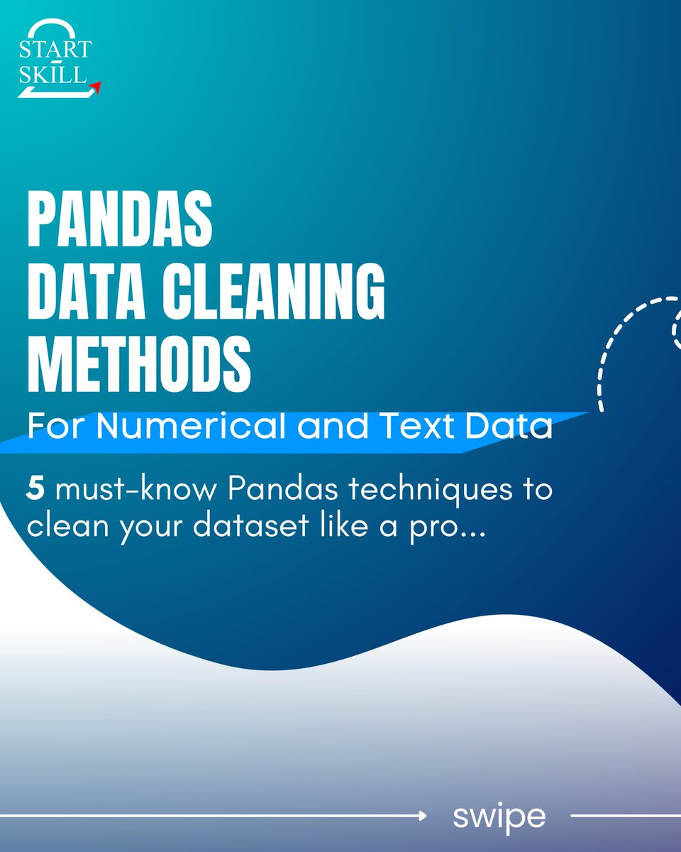 QuickCourse_'s tweet image. Master Data Cleaning with Pandas ✨
Clean data = Better insights! 🚀
💡 With these methods, you’ll make your datasets analysis-ready and boost the accuracy of your models.
📊 Level up your data skills with Pandas!
#Pandas #Python #DataCleaning #DataScience #MachineLearning