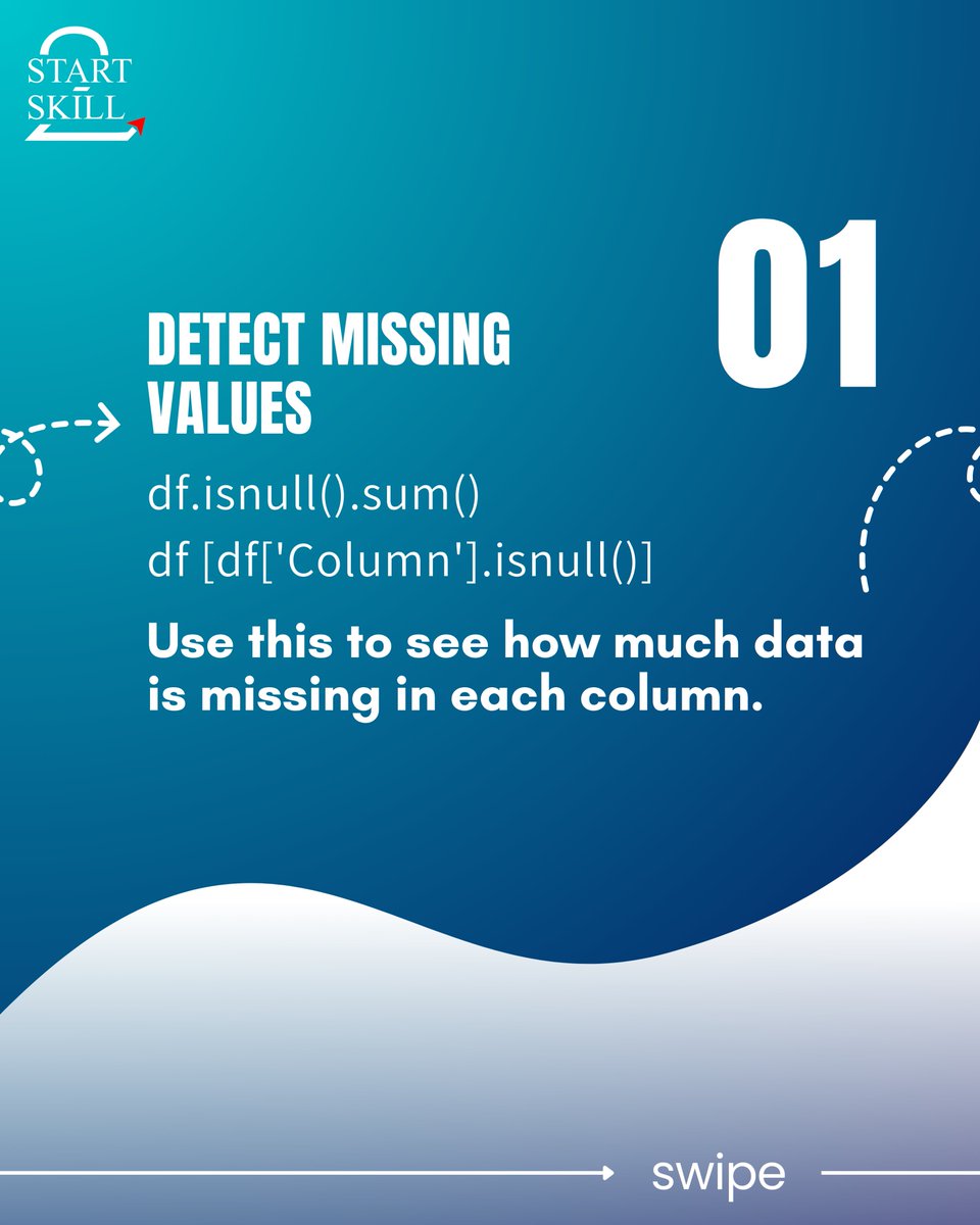 QuickCourse_'s tweet image. Master Data Cleaning with Pandas ✨
Clean data = Better insights! 🚀
💡 With these methods, you’ll make your datasets analysis-ready and boost the accuracy of your models.
📊 Level up your data skills with Pandas!
#Pandas #Python #DataCleaning #DataScience #MachineLearning