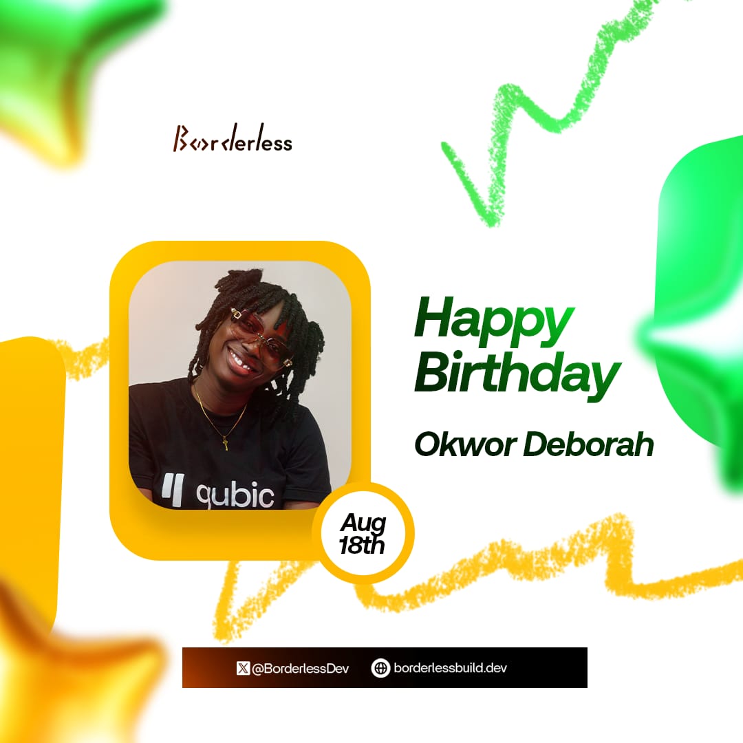 BorderlessDev👨🏼💻|#GG23 #Web3 for Universities (@borderlessdev) on Twitter photo Happy blessed birthday to our dear <a href="/Cheric_Leo/">Debbie#WID#BORDERLESS 4.0</a> 🎉
Thank you for leading @uniziktechclub and thank you for all your contributions to the B<>rder/ess ecosystem, we’re so proud of you!
We pray the Lord perfects all that concerns you and blesses you with good health and joy.
We Happy blessed birthday to our dear <a href="/Cheric_Leo/">Debbie#WID#BORDERLESS 4.0</a> 🎉
Thank you for leading @uniziktechclub and thank you for all your contributions to the B<>rder/ess ecosystem, we’re so proud of you!
We pray the Lord perfects all that concerns you and blesses you with good health and joy.
We