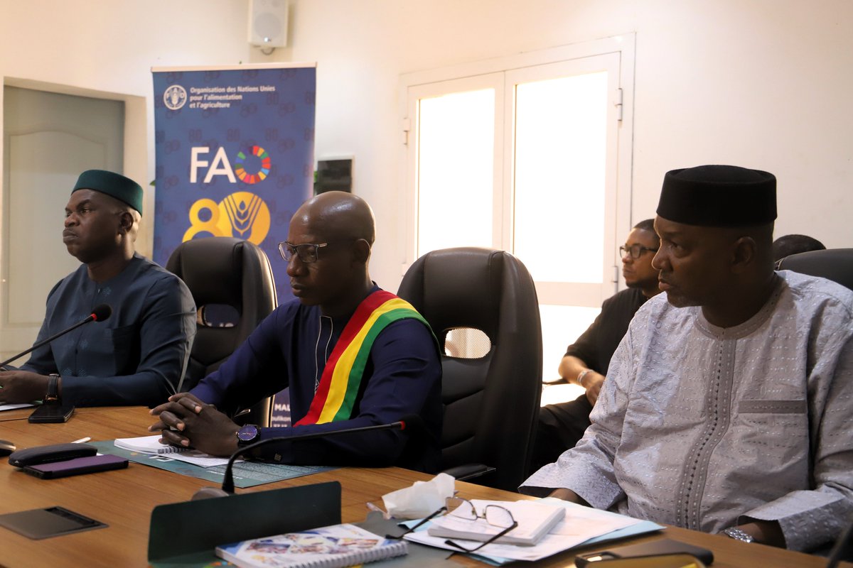 FAOMali's tweet photo. .@FAOMali, @ml_agriculture &amp; l'Ambassade du #Japon 🇯🇵 au #Mali lancent à #Bamako un projet innovant pour renforcer les routes agricoles 🚜 &amp; les infrastructures d’irrigation 💧 à Baguinéda.
Objectif : améliorer l’accès, la productivité et la résilience des communautés rurales 🌾 https://t.co/ehLJSkeOGY
