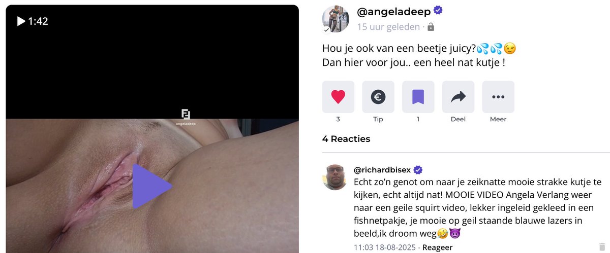 Richard_Deventer (@richardb0570) on Twitter photo βDIT IS TOCH FANTASTISCHβ <a href="/AngelaDeep_/">ππ Angela Deep ππ</a> laat je op haar mooie account
F2F.com/angeladeep
meegenieten met deze leuke geile film over haar altijd zeiknatte mooie geile kutje, heel onschuldig, want ja, zo is Angelaπ
Zien? Abonneer je op deze sexy #fishnet en #squirtqueen βDIT IS TOCH FANTASTISCHβ <a href="/AngelaDeep_/">ππ Angela Deep ππ</a> laat je op haar mooie account
F2F.com/angeladeep
meegenieten met deze leuke geile film over haar altijd zeiknatte mooie geile kutje, heel onschuldig, want ja, zo is Angelaπ
Zien? Abonneer je op deze sexy #fishnet en #squirtqueen