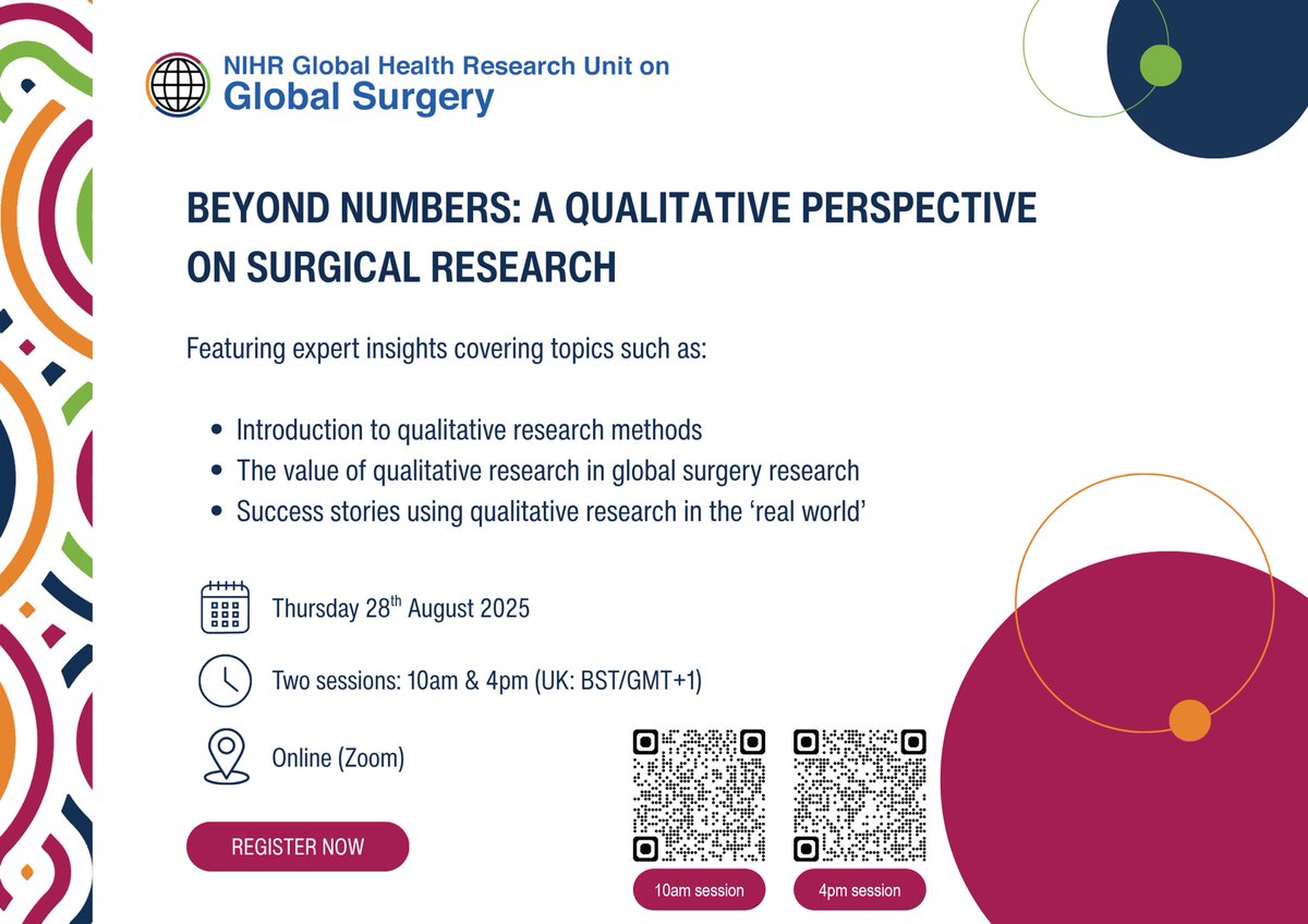 Did you know the difference between quantitative and qualitative research methods? <a href="/NIHR_GSU/">NIHR Global Surgery</a> we are preparing  a webinar that will explore the qualitative research methods. #Register now to join our webinar on 28th August, 2025. <a href="/Fostino21/">Prof. Faustin NTIRENGANYA</a> <a href="/Uni_Rwanda/">University of Rwanda</a> <a href="/RwandaHealth/">Ministry of Health | Rwanda</a> <a href="/UCmhs/">UR-CMHS</a>.