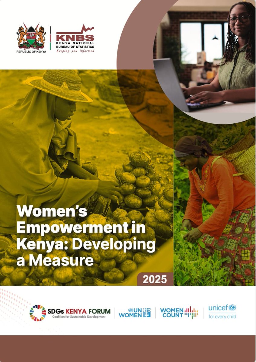🚨 New report!!

The Women’s Empowerment Index (WEI) shows remarkable progress; 40.6% of Kenyan women are empowered in 2025, up from 29.3% in 2020.

But gaps persist: rural women &amp; vulnerable groups still lag.

📖 Read more 👉 knbs.or.ke/wp-content/upl…