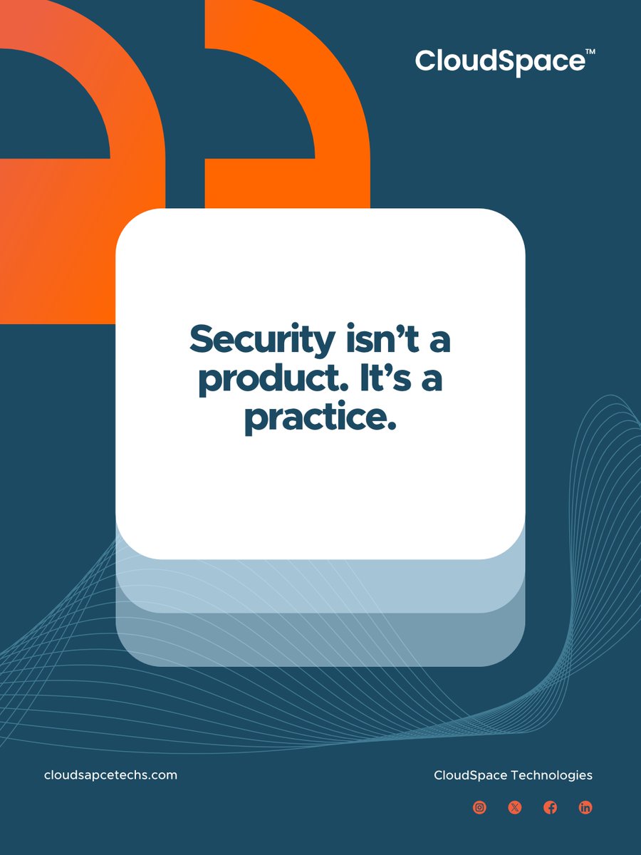 Cloudspacetechs's tweet image. Security isn’t a product. It’s a practice.
This week, tighten the bolts. Update your stack.

#StaySecure #MotivationMonday #CloudSpace