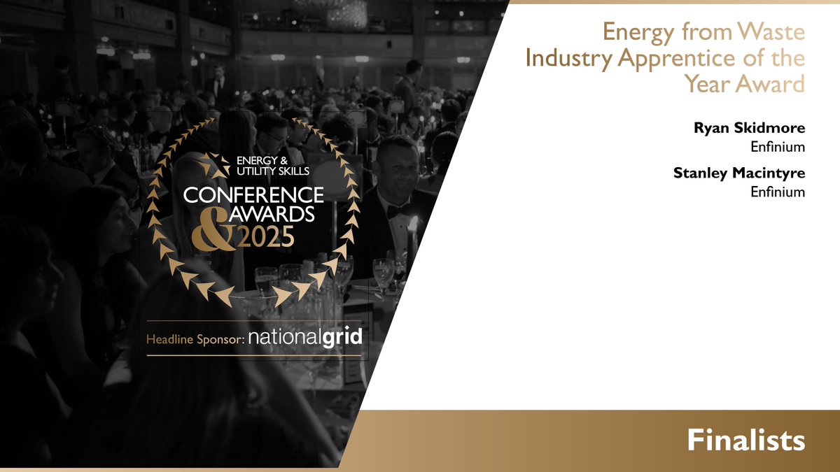 We are delighted to announce the finalists for the “Energy from Waste Industry Apprentice of the Year Award”.

A huge congratulations to:

Ryan Skidmore – enfinium
Stanley Macintyre – enfinium

Check out all of the finalists for all awards here: euskills.co.uk/energy-utility…