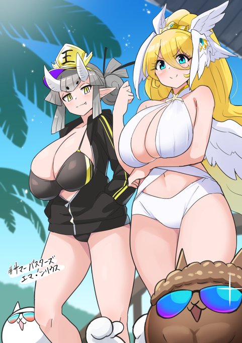 夏のにゃんこと閻魔と女神 