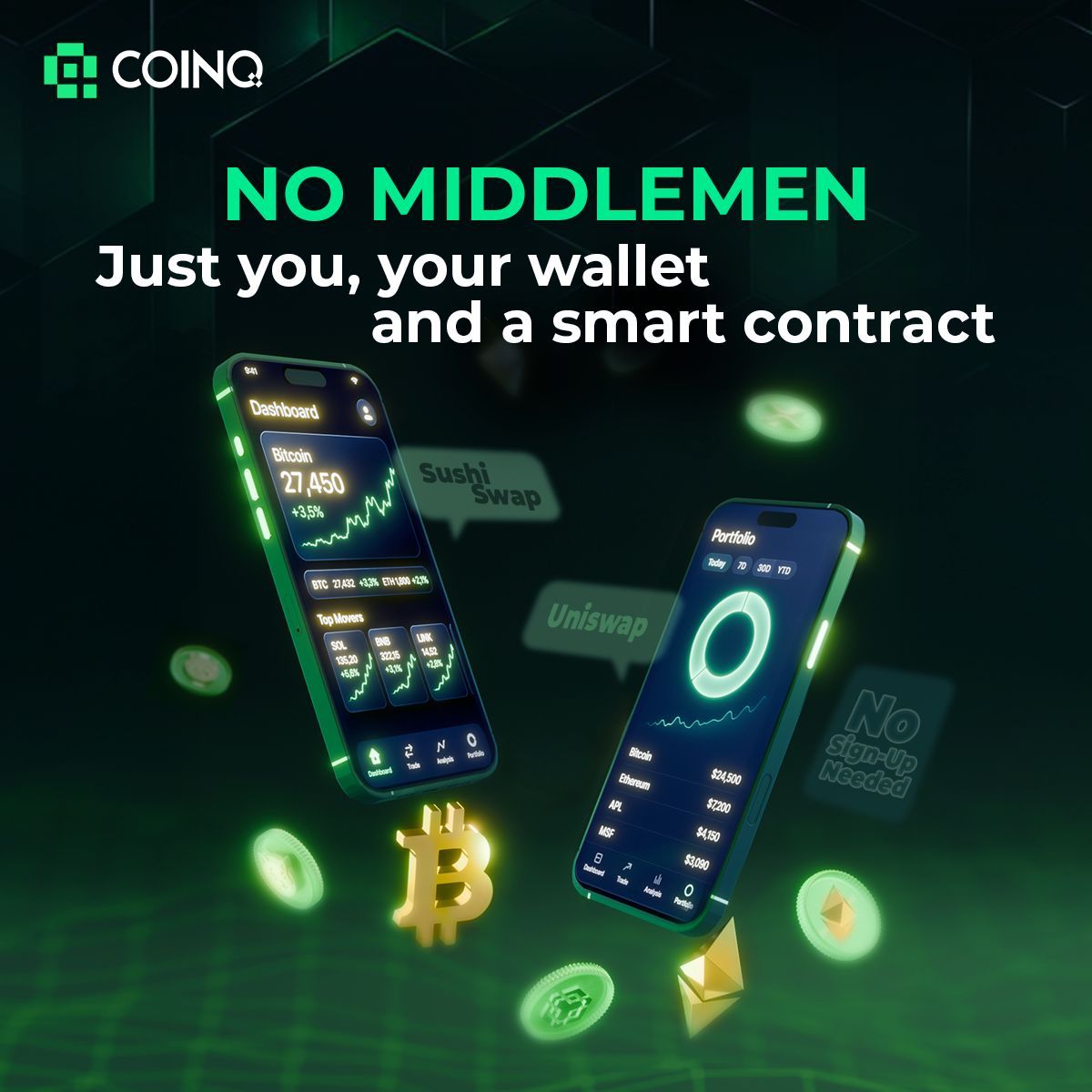 DEX = trade crypto without middlemen 🤝 
No accounts, no banks—just your wallet and a smart contract. 
Fast, secure, and 100% peer-to-peer. 
Welcome to the future of finance. 
#DEX #Uniswap #DeFi #CoinQ