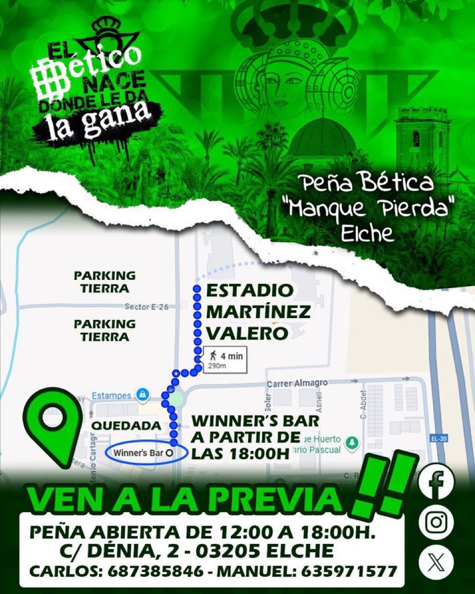 ¡Ya estamos en la peña! 
Unas cervecitas 🍻 y una charla de Betis y a la tarde a la previa 💚

#ElcheRealBetis 🌴💚