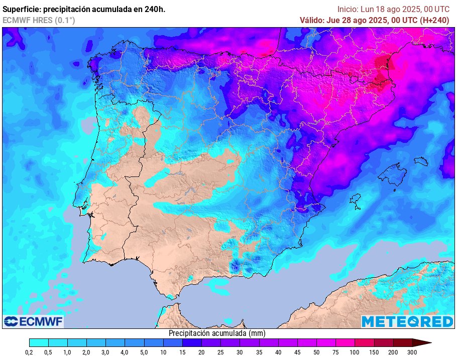 ⛈️ ¡Agua Bendita! Desde mañana y lo largo de la semana se esperan lluvias en toda la mitad norte peninsular.

👉 Caerán en zonas muy necesarias como Asturias, Ourense, León o Zamora. Condiciones buenas para parar a los incendios.

🔵 Bajada de temperaturas, mayor humedad y