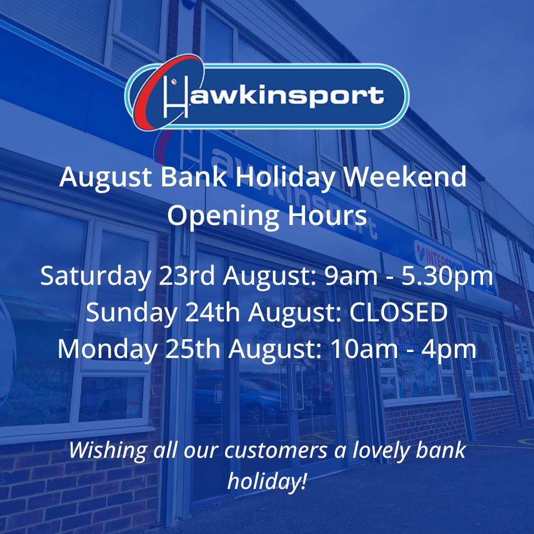 Hawkinsport's tweet image. 🌟 We&apos;re open this Bank Holiday Monday! 🌟
Back to school kit ✅ Hockey gear ✅ Expert advice ✅
We’ve got you covered – see you in store 😁
#BankHoliday #OpenForYou hawkinsport.co.uk/?utm_content=s…