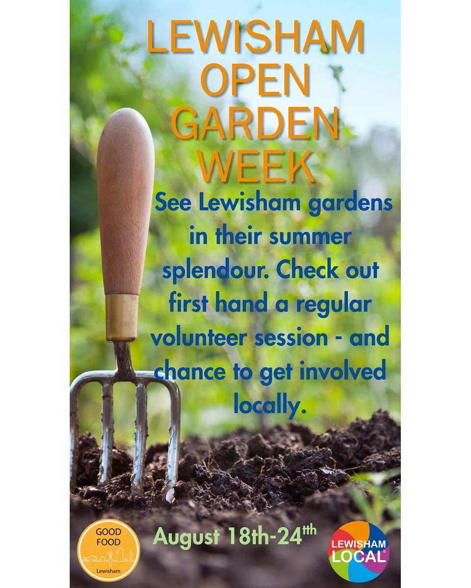 🫜Lewisham Open Garden Week.  A perfect chance to visit some regular volunteer sessions at nine different community gardens around the borough. All gardens and times in the link on the Good Food Blog goodfoodlewisham.org/post/happy-nat…