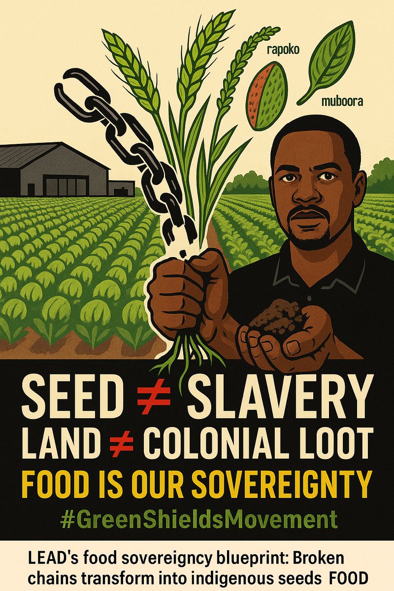 lilomatic's tweet photo. FOOD SOVEREIGNTY IS ZIMBABWE’S LIBERATION FROM COLONIAL LEGACIES & NEO-IMPERIALIST EXPLOITATION

Fellow Zimbabweans,  

For decades, we have been fed lies. Lies that "free markets" will feed our nation. Lies that imported grain is progress. Lies that chemical-dependent mono-cropping is development. I stand today to declare: FOOD SOVEREIGNTY IS OUR BIRTHRIGHT AND OUR URGENT REVOLUTION.

Our soils were stolen by colonial land grabs and now hoarded by neo-colonial elites who hold the key to true independence. While 70% of our population depends on agriculture, 6.6 million Zimbabweans face acute hunger (ZimStat 2023), this isn’t misfortune. IT IS SYSTEMIC SABOTAGE.

THE CRISIS IS COLONIAL BY DESIGN  
▪︎ Seed Slavery
Multinationals push GMO seeds that demand toxic chemicals, destroying biodiversity and trapping farmers in debt.  

▪︎ Land Injustice
23 years after land reform, 87% of prime farmland remains unutilized or controlled by political cartels (LANDSAT 2023).  

Market Betrayal
▪︎ IMF-imposed austerity dismantled grain boards, leaving farmers at the mercy of exploitative middlemen.  

LEAD’S PATH TO SOVEREIGNTY  
1. LAND FOR THE PEOPLE, BY THE PEOPLE
▪︎ Redistribute idle farms to productive smallholders via Community Land Trusts.  
▪︎ Enforce Constitutional Section 15: "The State must promote food security."  

2. SEED & KNOWLEDGE LIBERATION
▪︎ Ban patenting of indigenous seeds. Establish National Seed Banks.  
▪︎ Transition to agroecology: Train 200,000 farmers in chemical-free methods by 2026.  

3. SOVEREIGN FOOD SYSTEMS
▪︎ Launch Provincial Food Hubs Farmers should control pricing, storage, and distribution.  
▪︎ Enact a Food Sovereignty Act criminalizing grain hoarding/sabotage.  

4. PAN-AFRICAN SOLIDARITY
▪︎ Reject exploitative "aid" from AGRA (Alliance for Green Revolution in Africa).  
▪︎ Partner with Senegal’s agroecological villages & Tanzania’s seed sovereignty networks.  

OUR CALL TO ACTION:  
☆ TO GOVERNMENT
Stop kneeling to World Bank structural adjustments. Prioritize smallholders in NDS1 budgets.  
☆ TO COMMUNITIES 
Occupy idle farms. Plant heritage seeds. Boystalk imported junk food.  
☆TO YOUTH
Join LEAD’s #GreenShields Movement: Train as agroecology warriors.  

Food is power. Control your soil, control your seeds, and control your destiny. No liberation is possible on an empty stomach.  

#FoodSovereigntyZA #AgroecologyRevolution  
#LEAD4Zim #HurricaneMasarira #ZimFoodJustice