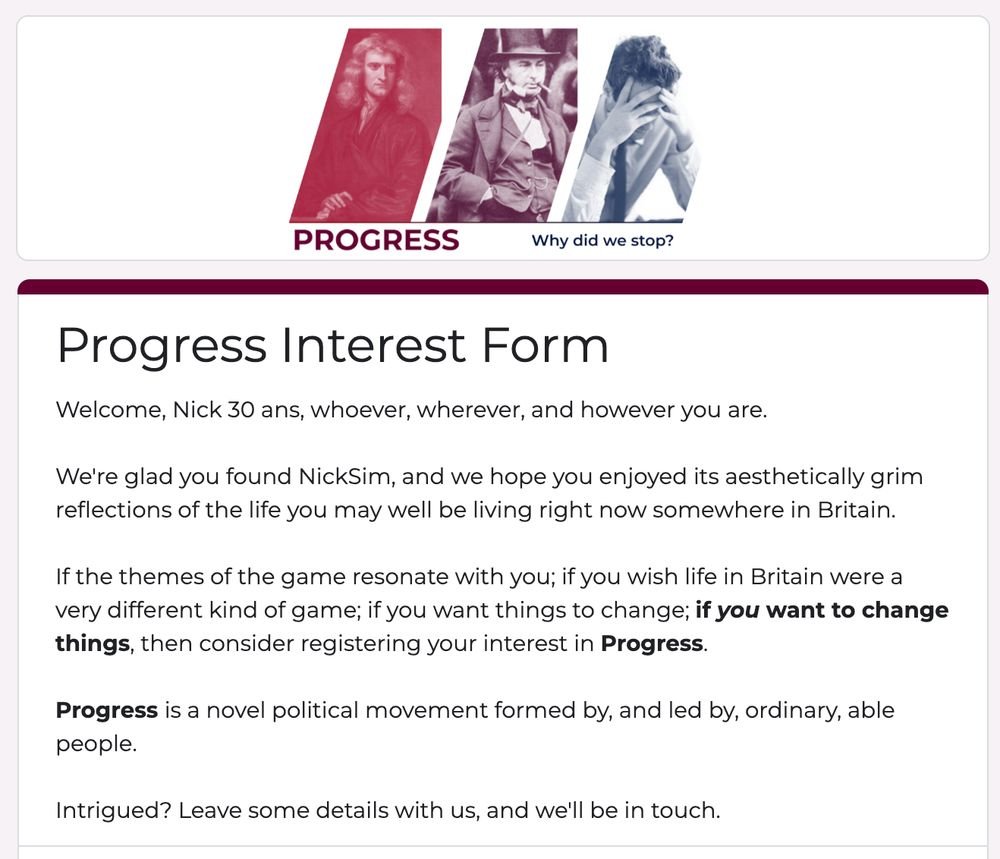 erincmca's tweet photo. An interesting thing to note about the Nick, 30 ans 'game' (https://t.co/TIFk6S0JJ2) is that it tries to move the player into political action. My PhD research looked at the bridge from design activism to policy change - something that rarely went beyond general movement vibes. https://t.co/jnLRgIGAph